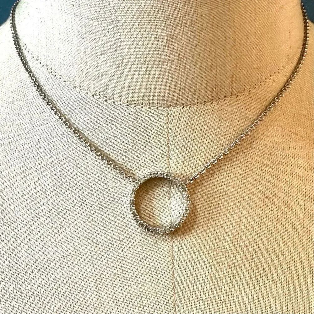 Lia Sophia Rhinestone circle pendant necklace